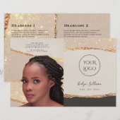 Brochure over Gold Black Shimmer Paper - tweeledig (Voorkant / Achterkant)