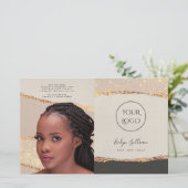 Brochure over Gold Black Shimmer Paper - tweeledig (Staand voorkant)