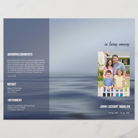 Brochure over het begrafenisprogramma (Voorkant)