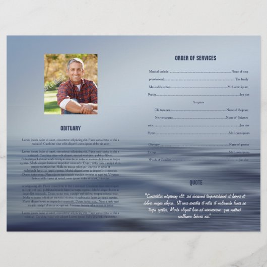 Brochure over het begrafenisprogramma (Achterkant)