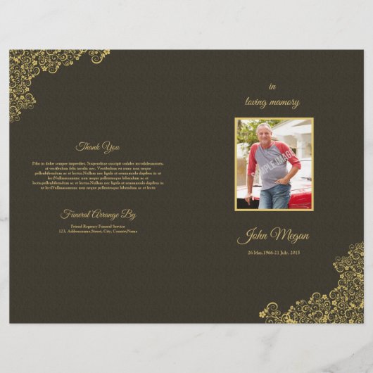 Brochure over het begrafenisprogramma (Voorkant)