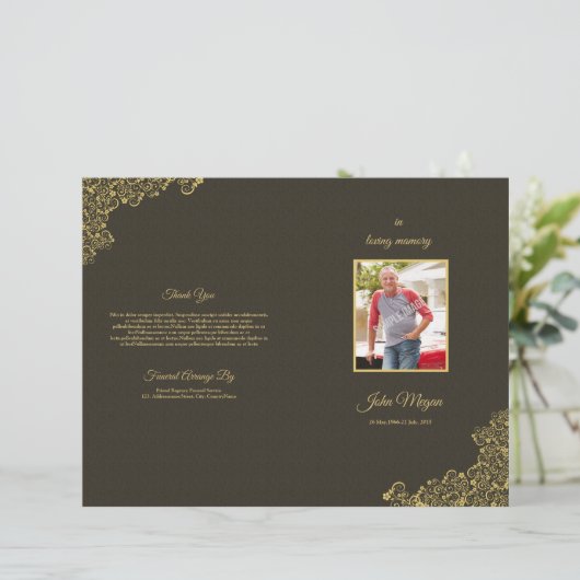 Brochure over het begrafenisprogramma (Staand voorkant)