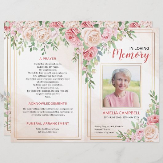 Brochure over het begrafenisprogramma | Regeling R (Voorkant / Achterkant)