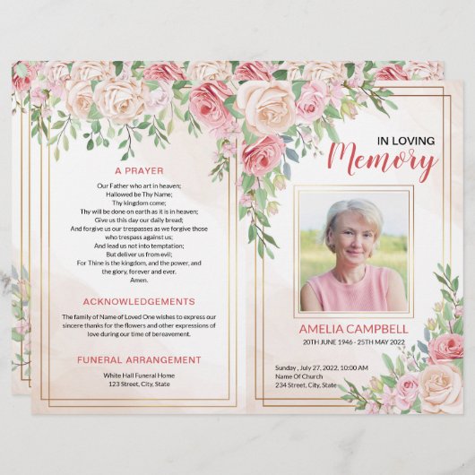 Brochure over het begrafenisprogramma | Regeling R (Voorkant / Achterkant)