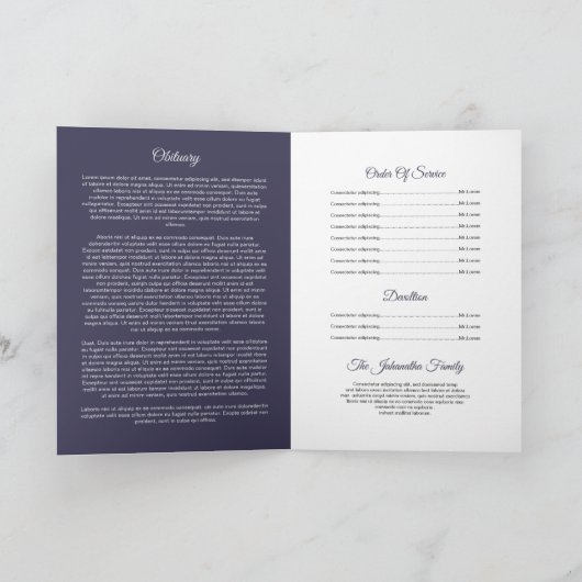 Brochure over het begrafenisprogramma Sjabloon (Binnen)