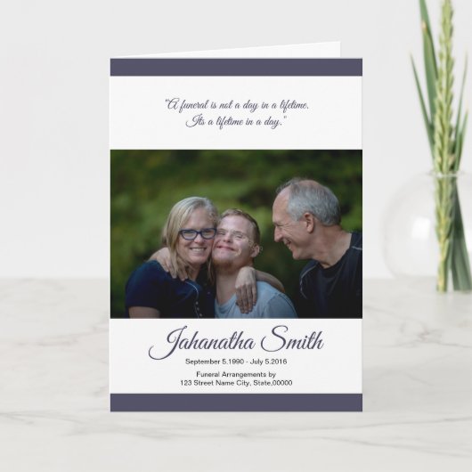 Brochure over het begrafenisprogramma Sjabloon (Voorkant)