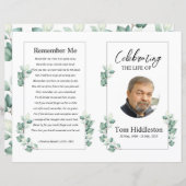 Brochure over het begrafenisprogramma Sjabloon (Voorkant / Achterkant)