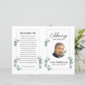 Brochure over het begrafenisprogramma Sjabloon (Staand voorkant)