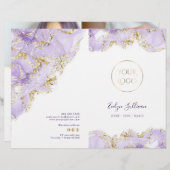 Brochure over het lavendelmarmeringsontwerp van de (Voorkant / Achterkant)