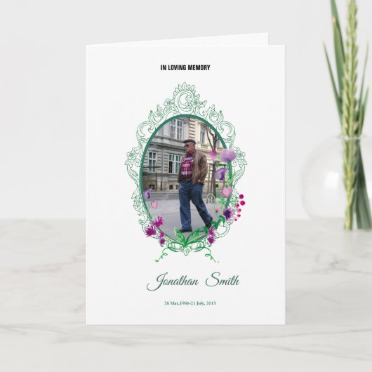 Brochure over het Memorial-programma Programma (Voorkant)