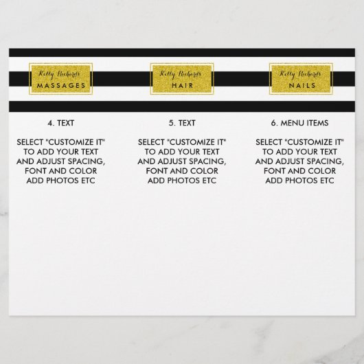 Brochure over het menu Gold Glamor Black Stripes S (Achterkant)