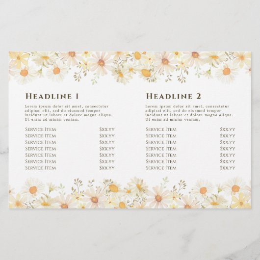 Brochure over het tweeledig Daisies (Achterkant)