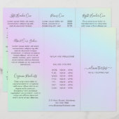 Brochure over kleurrijke patel salon holografisch  (Voorkant / Achterkant)