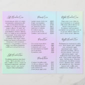 Brochure over kleurrijke patel salon holografisch  (Achterkant)