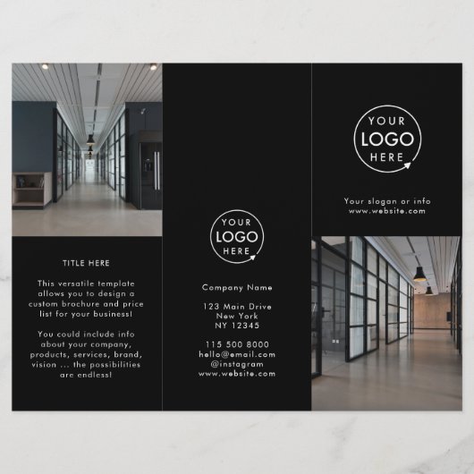 Brochure over moderne zakelijke Logo - zwarte foto (Voorkant)