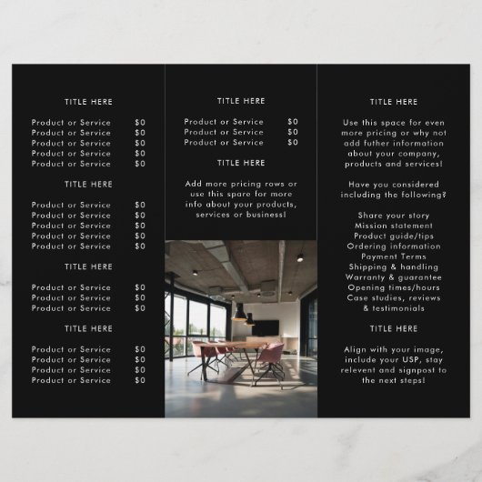 Brochure over moderne zakelijke Logo - zwarte foto (Achterkant)