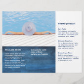 Brochure over poolservice Zakenmarineblauw drievou (Achterkant)