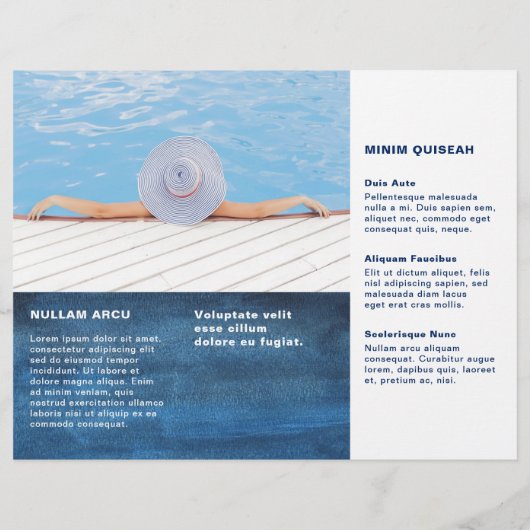 Brochure over poolservice Zakenmarineblauw drievou (Achterkant)