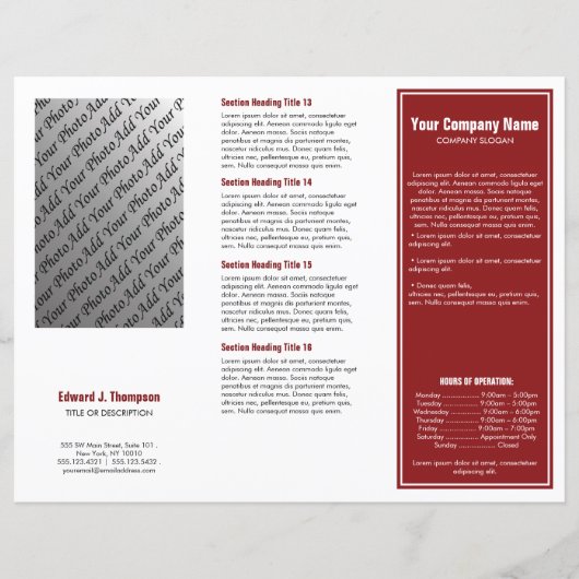 Brochure over rode witte eenvoudige rand (Voorkant)