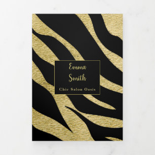 Brochure over schoonheidsdiensten drieluik kaart