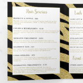 Brochure over schoonheidsdiensten drieluik kaart (Binnenzijde eerst)