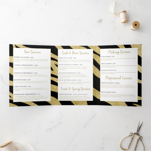 Brochure over schoonheidsdiensten drieluik kaart (Binnen)