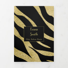 Brochure over schoonheidsdiensten drieluik kaart