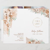 Brochure over tropisch beige en muntservicemenu (Voorkant / Achterkant)