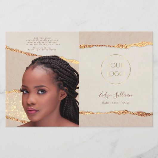 Brochure over tweeledig papierformaat in papierfor (Voorkant)