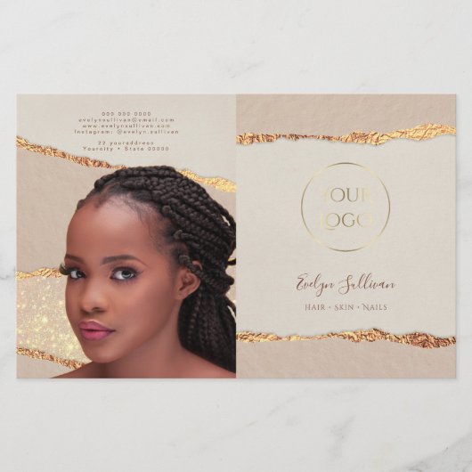 Brochure over tweeledig papierformaat in papierfor (Voorkant)