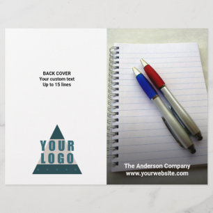 Brochure over volledig afgevouwen Hoesje voor zake