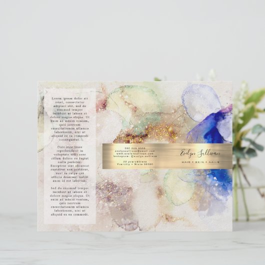 Brochure over waterverf en goudfolie (Staand voorkant)