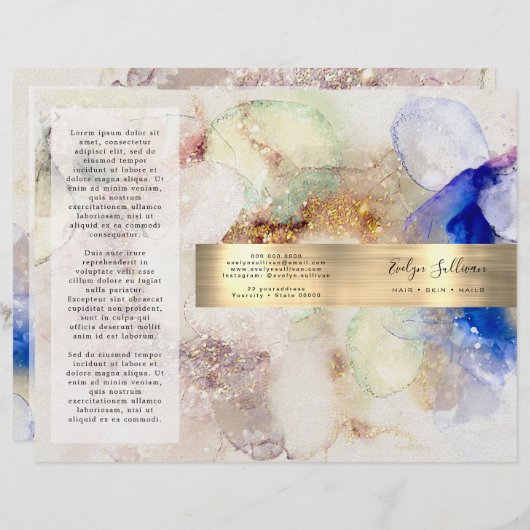 Brochure over waterverf en goudfolie (Voorkant / Achterkant)