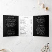 Brochure over zwarte en witte elegante zakendrievo drieluik kaart (Binnen)