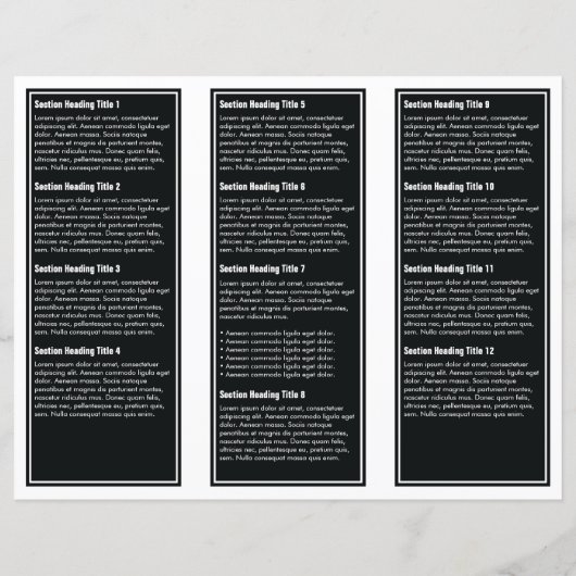 Brochure over zwarte witte eenvoudige rand (Achterkant)