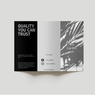 Brochure over zwarte & witte moderne zakelijke dri