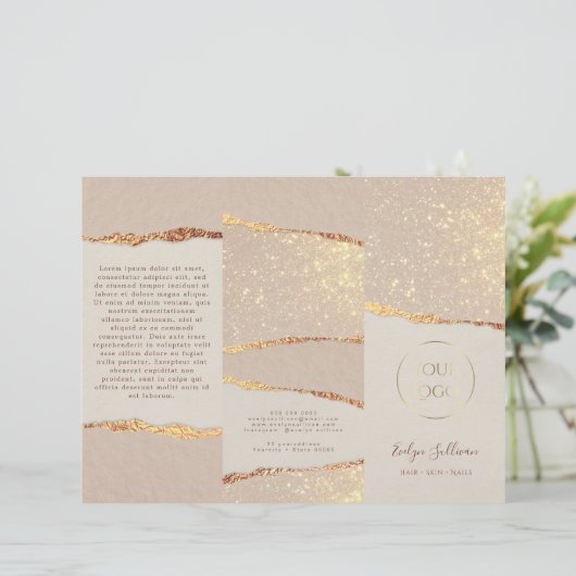 Brochure papier met goudmakerij (Staand voorkant)