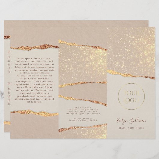 Brochure papier met goudmakerij (Voorkant / Achterkant)