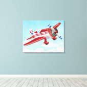 brochure: rood, wit en blauw canvas afdruk (Insitu (Houten vloer))