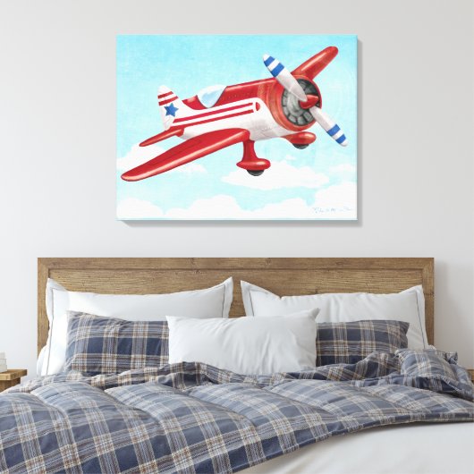 brochure: rood, wit en blauw canvas afdruk (Insitu (Slaapkamer))