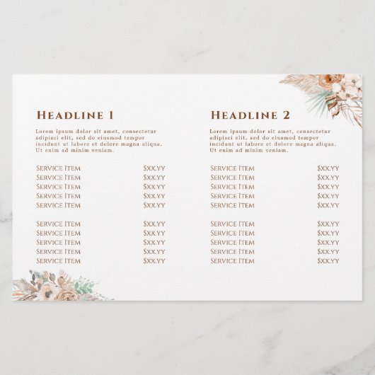 Brochure tropisch beige en munt bifold (Achterkant)