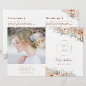 Brochure tropisch beige en munt bifold (Voorkant / Achterkant)