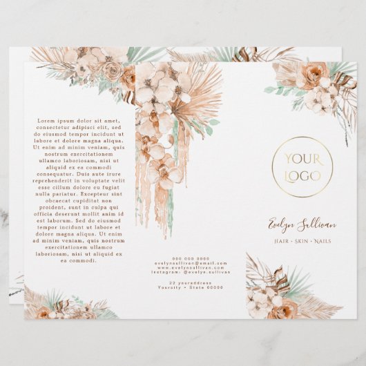 Brochure van Boho Tropical Beige en Mint (Voorkant / Achterkant)