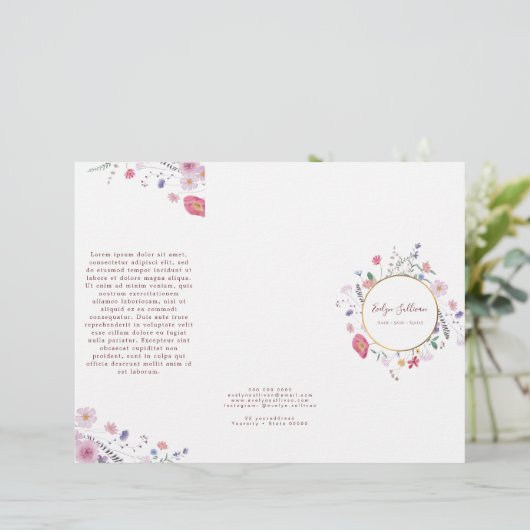 Brochure verse wilde bloemen (Staand voorkant)