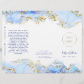 brochure voor blauw marmerontwerp (Voorkant / Achterkant)