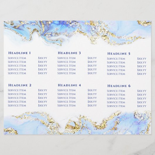 brochure voor blauw marmerontwerp (Achterkant)
