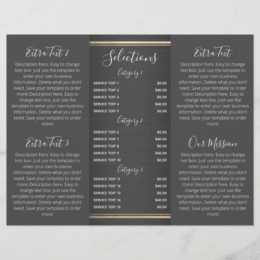 Brochure voor chic Glitter en pensed Metal Trifold (Achterkant)