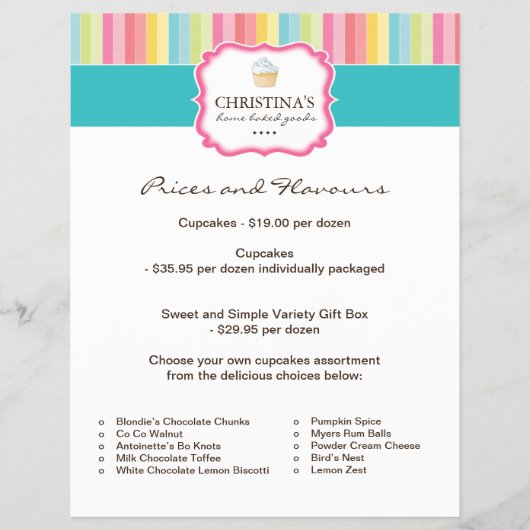 brochure voor de prijslijst voor bakkerijen (Voorkant)