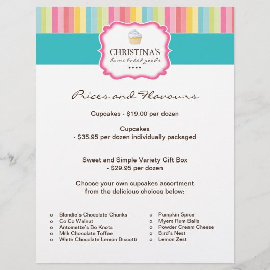 brochure voor de prijslijst voor bakkerijen (Voorkant)