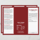 Brochure White Red Simple Border (Voorkant / Achterkant)